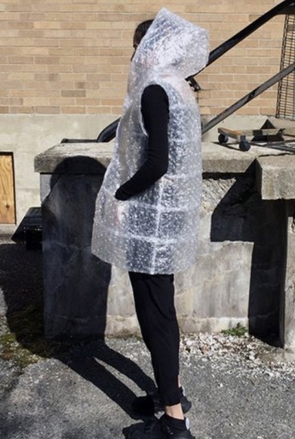 Nicole McLaughling Innovative and Funcitonal Jacket from Bubble Wrap